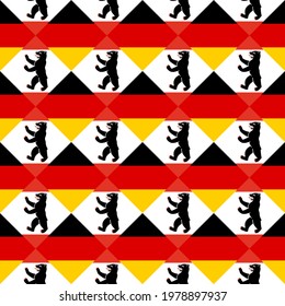 berlin and germany flags, seamless pattern. vector background