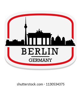 Berlin Germany Label Stamp Icon Skyline City Design Tourism