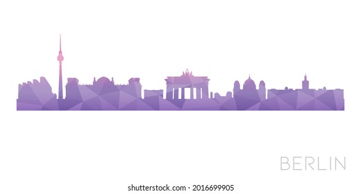 Berlin, Germany Low Poly Skyline Clip Art City Design. Geometric Polygon Graphic Horizon Icon. Vector Illustration Symbol.