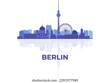 Berlin (Deutschland) Panorama-Vektorgrafik