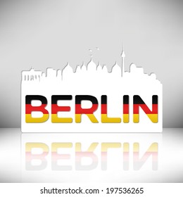 Berlin Germany skyline silhouette vector design.