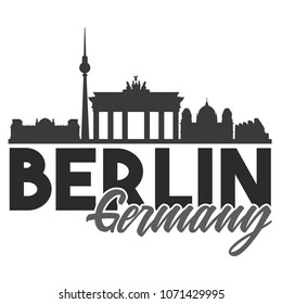 Berlin Germany Skyline Souvenir Travel Vector Art Design Tourism
