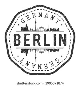 Berlin, Germany Stamp Skyline Postmark. Silhouette Postal Passport. City Round Vector Icon. Vintage Postage Design.