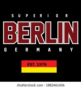 Berlin Germany typography design t-shirt print vector illustration 