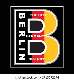 berlin germany typography, vector illustration