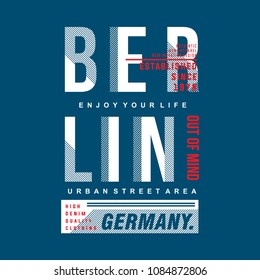 berlin graphic typography t shirt design, vector vintage illustration artistic art