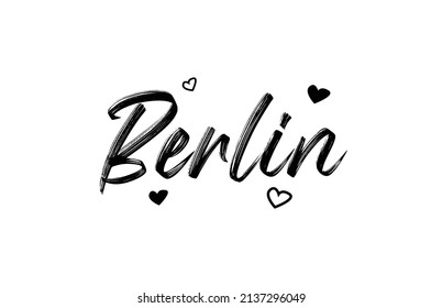 Berlin Grunge Stadt Typografie Textwort mit Grunge-Stil. Handschrift. Moderner Kalligrafie-Text