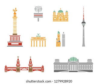 berlin landmark icon set
