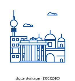 Berlin line icon concept. Berlin flat  vector symbol, sign, outline illustration.