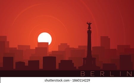 Berliner Skyline-Szene mit niedriger Sonne