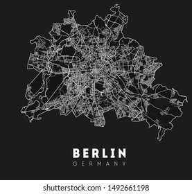 Berlin map. Detailed poster city map Berlin. Germany