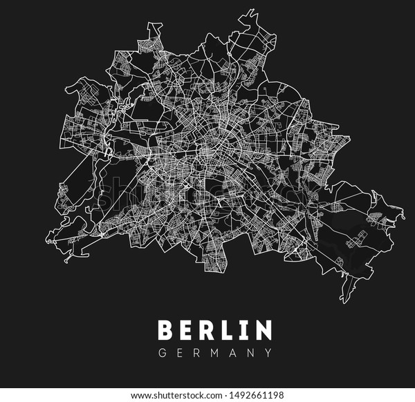 Berlin Map Detailed Poster City Map Stock Vector Royalty Free 1492661198