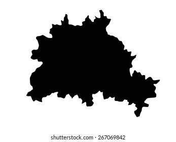 Berlin map vector silhouette, high detailed  illustration isolated on white background. Province in Germany, and city in Germany.