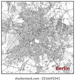 Ilustración vectorial del mapa de Berlín