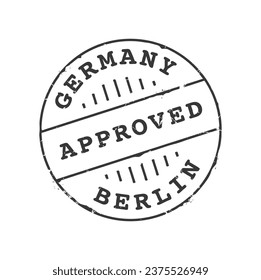 Berlin postage and postal stamp. Germany post town seal, letter or parcel approved vector imprint or postal envelope departure country or Europe region, Berlin city vintage ink stamp