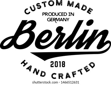 berlin production label on white