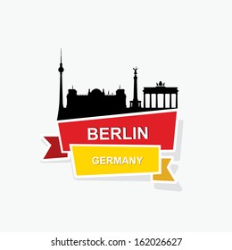 Berlin ribbon banner - vector illustration