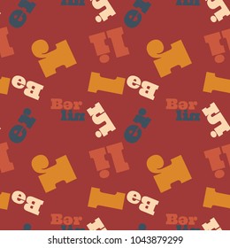 Berlin seamless pattern. Autentic artistic design for background.