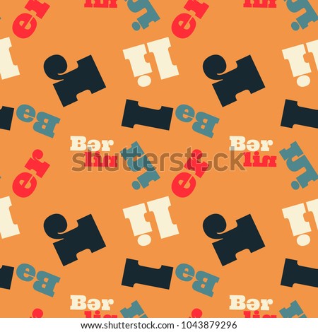 Berlin seamless pattern. Autentic artistic design for background.