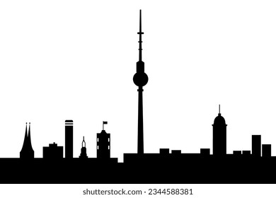 Berlin silhouette skyline Flat Vector Artwork