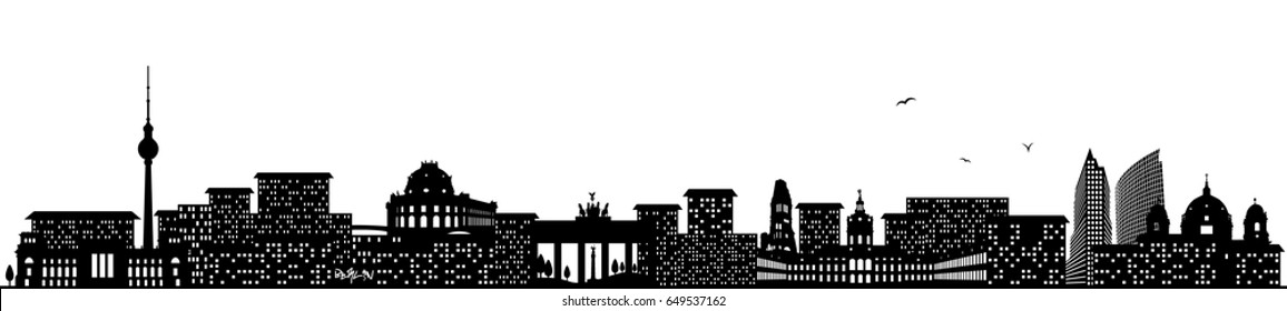 berlin skyline black