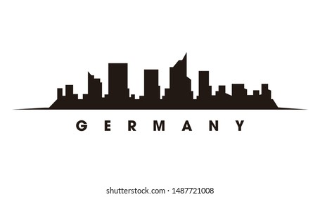 Berlin skyline and landmarks silhouette vector