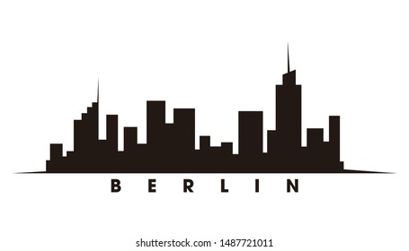 Berlin skyline and landmarks silhouette vector