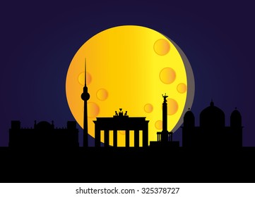 Berlin skyline at night