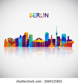 Berlin skyline silhouette in colorful geometric style. Symbol for your design. Vector illustration.