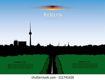 Berlin skyline - vector background