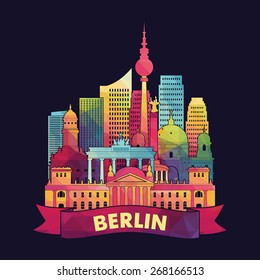 Berlin skyline. Vector illustration