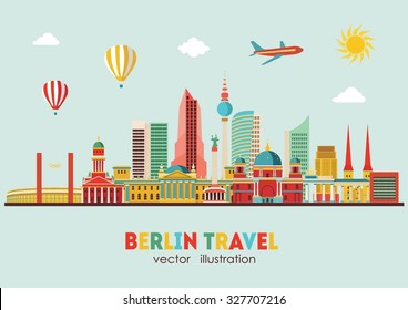 Berlin skyline. Vector illustration