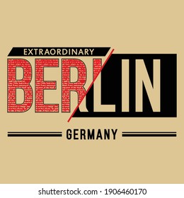 Berlin slogan typography graphic t shirt print,vector illustration