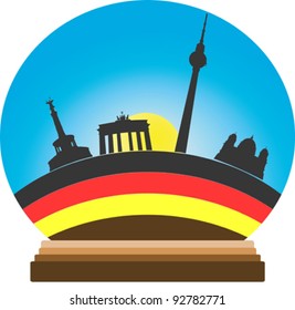 Berlin snow-globe isolated during the day