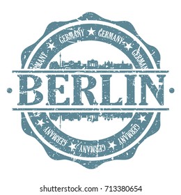 Berlin Stamp Post Skyline Silhouette City Vector Design Art Badge.