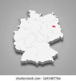 Berlin state location within Germany 3d map