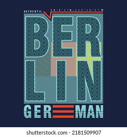 berlin tee lettering typography graphic design for print t shirt illustration vector