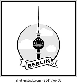 Berliner Fernsehturm, Symbole von Berlin. Vektorgrafik