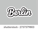 berlin text - germany region graphic element Illustration template design