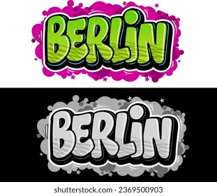 Berliner Text im Graffiti-Stil. Graffiti-Text, Vektorgrafiken.