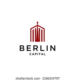 berlin tower logo design.building city in germany vector