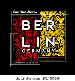 Diseño gráfico de camisetas de Berlín en estilo abstracto. Ilustración del vector
