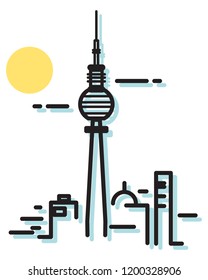 Berlin TV Tower - City Icon as EPS 10 File 