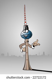 Berlin tv tower as comic figure