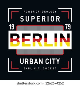 berlin typografhy design -...r for t shirt - Vector