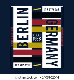 Berlin typography design for print t shirt vector illustration