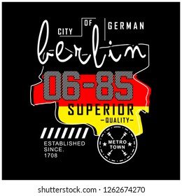 BERLIN typography design t shirt,vector illustration