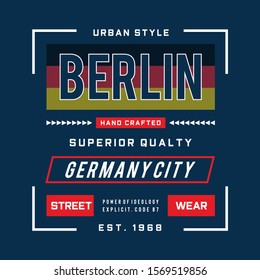 berlin typography design vector illustration for t shirt