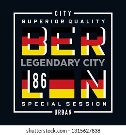 berlin typography graphic design,vector illustration