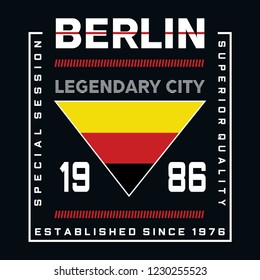 berlin typography graphics design for t shirts, Vector